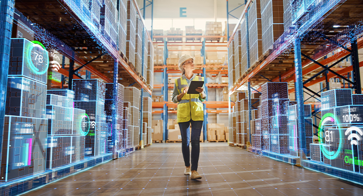 Worker Doing Inventory Walks When Digitalization Process Analyzes